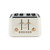 Cream four-slice toaster with rose gold controls, front view
