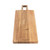 Rectangle wooden chopping board with handle, engraved Salter logo, shown flat.