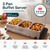 3-pan buffet server with three stainless steel trays, 4.5 litre capacity