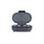 Black electric egg cooker with two round non-stick compartments, open and empty, front view