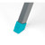 Grey table leg with blue anti-slip foot cover, shown close-up for product detail