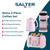 Salter retro 3-piece coffee set in pink with espresso machine, kettle, and toaster