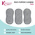 Three grey double-sided multi-purpose cleaning pads with ergonomic shape