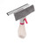 Spray bottle window cleaner with grey microfibre pad and squeegee, pink trigger