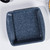 Square blue speckled baking dish, top view