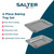 Six-piece non-stick baking tray set in silver, stackable, PFOA-free, dishwasher safe.