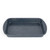 Blue speckled rectangular roasting tin with side handles, shown from above