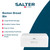 Salter Boston bread bin, ice white shimmer finish, large carbon steel storage.