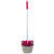 Kleeneze Self-Standing Dustpan And Broom Set | Aluminium | White/Pink  KL062413EU 5053191062413 