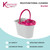 White and pink cleaning bucket with detachable wringer and ergonomic handle, 14L capacity.