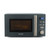 Blue grey microwave oven with digital controls, front view