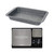 Rectangular grey speckled roasting tray and Salter kitchen scales with dual platforms