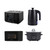 Salter black toaster, kettle, microwave, and slow cooker set