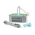 Laundry peg basket set with grey basket, mixed colour pegs, and coiled washing line