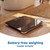 Black glass bathroom scale on wooden floor