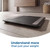 Black digital bathroom scales on tiled floor