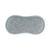 Grey double-sided cleaning pad with curved edge, shown flat on white background