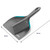Grey dustpan and brush set with blue details, shown with 18 cm and 26 cm measurements