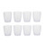 Set of eight clear textured drinking glasses