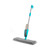 Blue and grey spray mop with chenille pad, shown upright on white background