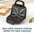 Open black sandwich toaster with non-stick cooking plates