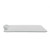 White chopping board with integrated grater, shown from the side