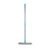 Microfibre flat mop with grey head and blue handle, suitable for hard floors