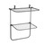 Black metal over door airing rack with two shelves