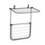 Black metal hanging clothes airer with foldable design for over-door use