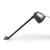 Black handheld steam cleaner with long handle and mop head attachment