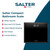 Black compact bathroom scale with LCD display, shows 0kg reading, slim design.
