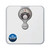 White mechanical bathroom scale, round dial, no batteries needed label