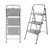 Kleeneze 3-Step Folding Stepladder – Non-Slip Feet, Pink/Grey  KL068514EU 5053191068514 