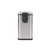 Stainless steel rectangular storage container, side view with black flip-top lid