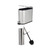 Brushed stainless steel pedal bin and toilet brush set, shown on white background.