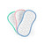 Pack of three Beldray microfibre cleaning pads in blue, pink and green trim.