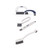 Set of five Beldray cleaning brushes with grey bristles, assorted handle styles