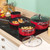 Red non-stick saucepan with stainless steel handle, shown from above