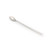 Plain silver long-handled spoon on white background