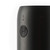 Black insulated travel mug showing side with button and charging symbol