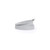 Grey plastic flip-top bottle lid, shown from the side on a white background