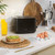 Black Salter toaster on kitchen counter with eggs and avocado toast
