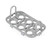 Grey plastic egg rack for six eggs, shown empty from angled view