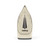 Gold steam iron soleplate, vertical view showing Beldray logo and steam holes