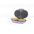 Purple waffle maker with two heart-shaped waffles, shown open on white background