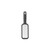 Black handheld grater with rectangular stainless steel blade, shown on white background