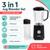 3 in 1 black jug blender set with sports bottle and chopping bowl