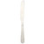 Stainless steel butter knife with ornate handle, shown on white background