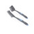 Set of two grey and blue dish brushes with angled bristles for kitchen cleaning