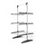 Three-tier indoor clothes airer with black and silver frame